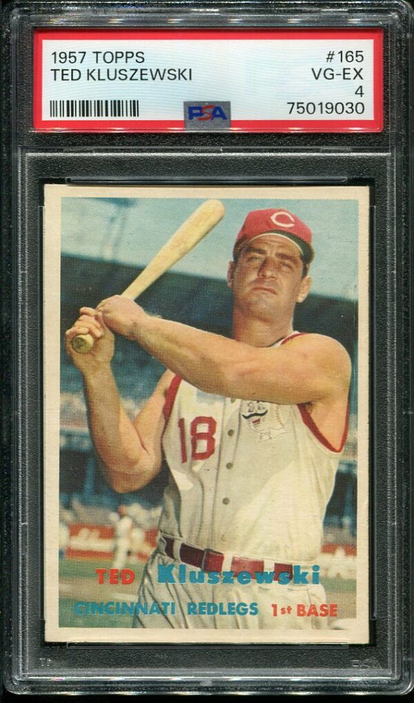 Authentic 1957 Topps #165 Ted Kluszewski PSA 4 Baseball Card