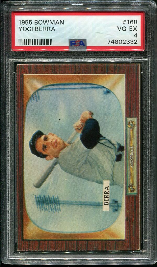 Authentic 1955 Bowman #168 Yogi Berra PSA 4 Baseball Card