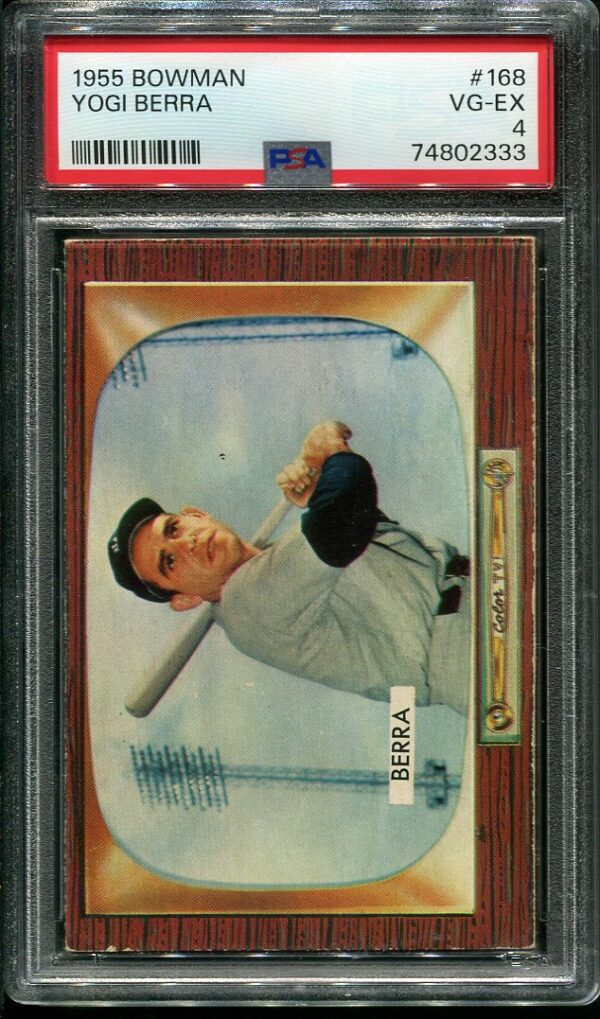 Authentic 1955 Bowman #168 Yogi Berra PSA 4 Baseball Card