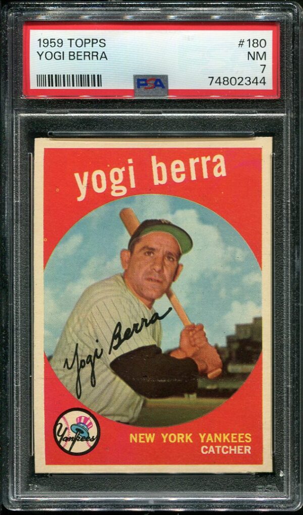 Authentic 1959 Topps #180 Yogi Berra PSA 7 Baseball Card
