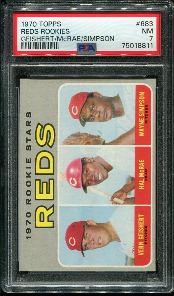 Authentic 1970 Topps #683 Red Rookies Hal McRae PSA 7 Baseball Card