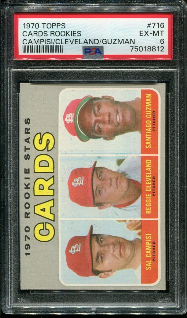 Authentic 1970 Topps #716 Cardinals Rookies PSA 6 Baseball Card