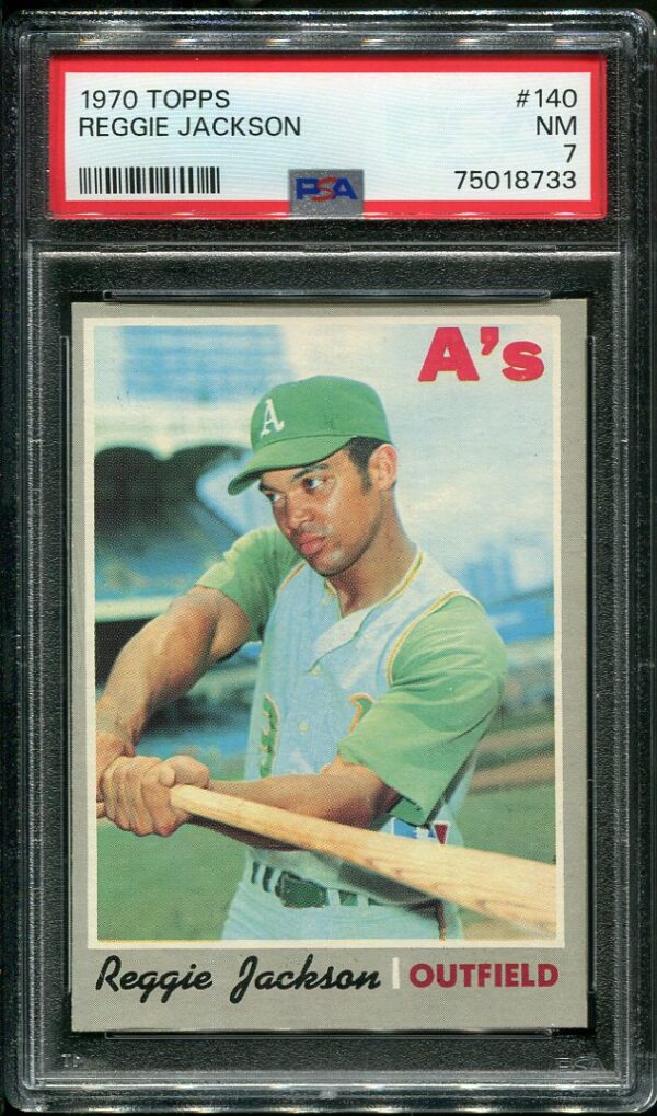 Authentic 1970 Topps #140 Reggie Jackson PSA 7 Baseball Card