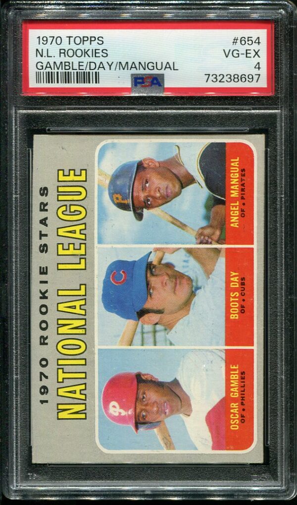 Authentic 1970 Topps #654 Oscar Gamble PSA 4 Rookie Baseball Card