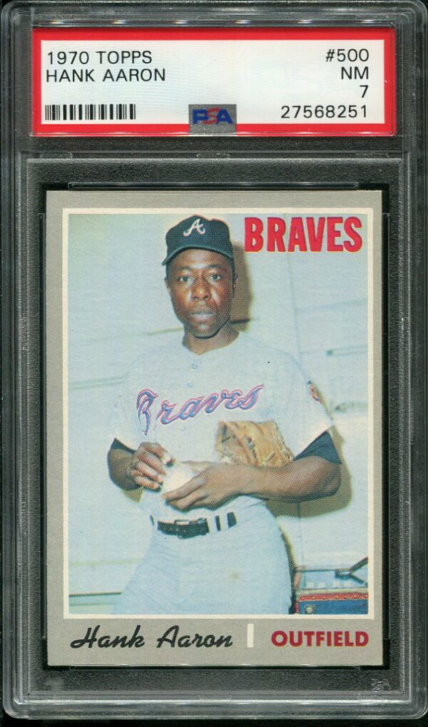 Authentic 1970 Topps #500 Hank Aaron PSA 7 Baseball Card