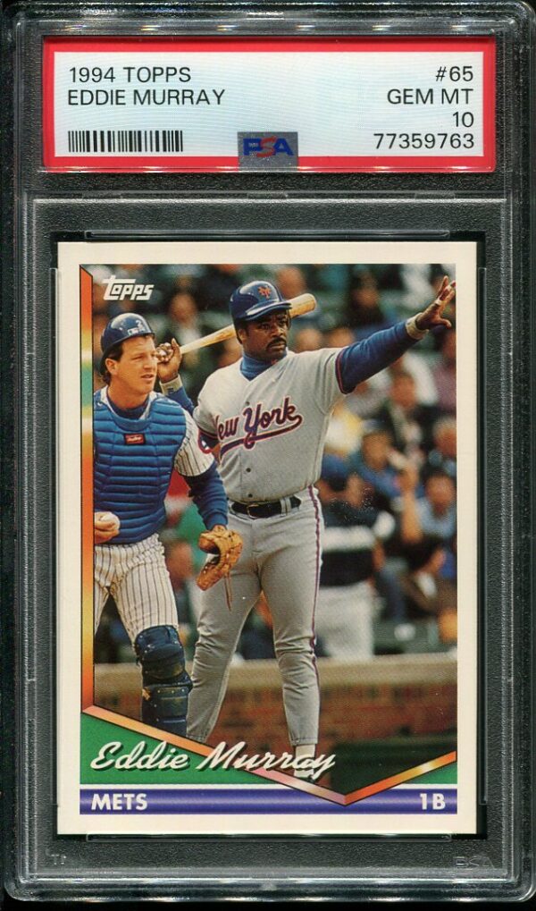 1994 Topps #65 Eddie Murray PSA GEM MINT 10 Baseball Card