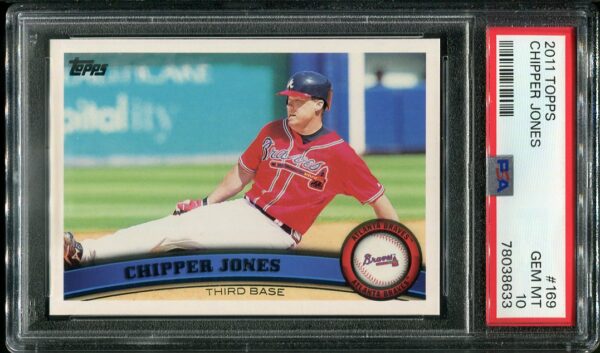 2011 Topps #169 Chipper Jones PSA GEM MINT 10 Baseball Card