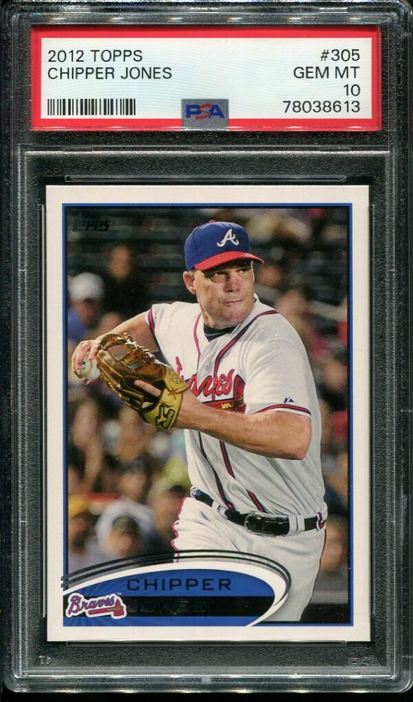 2012 Topps #305 Chipper Jones PSA GEM MINT 10 Baseball Card