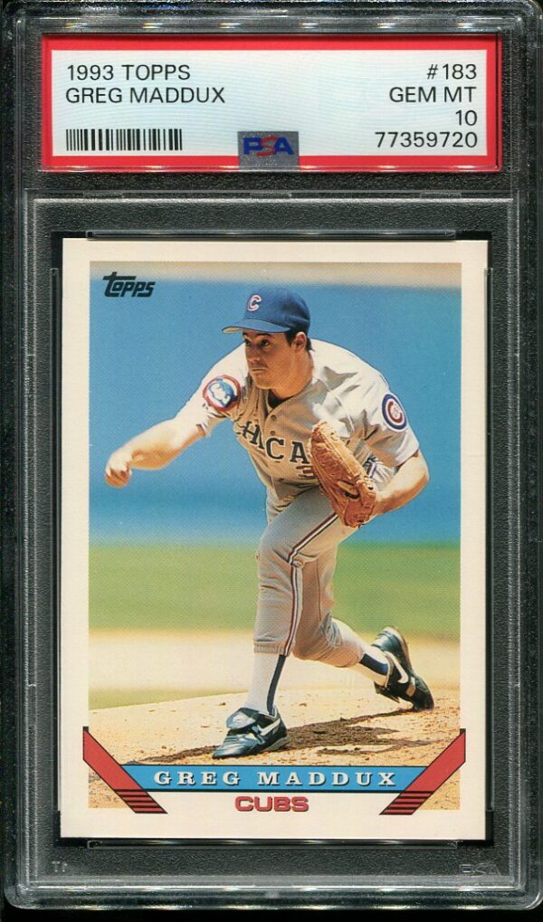 1993 Topps #183 Greg Maddux PSA GEM MINT 10 Baseball Card