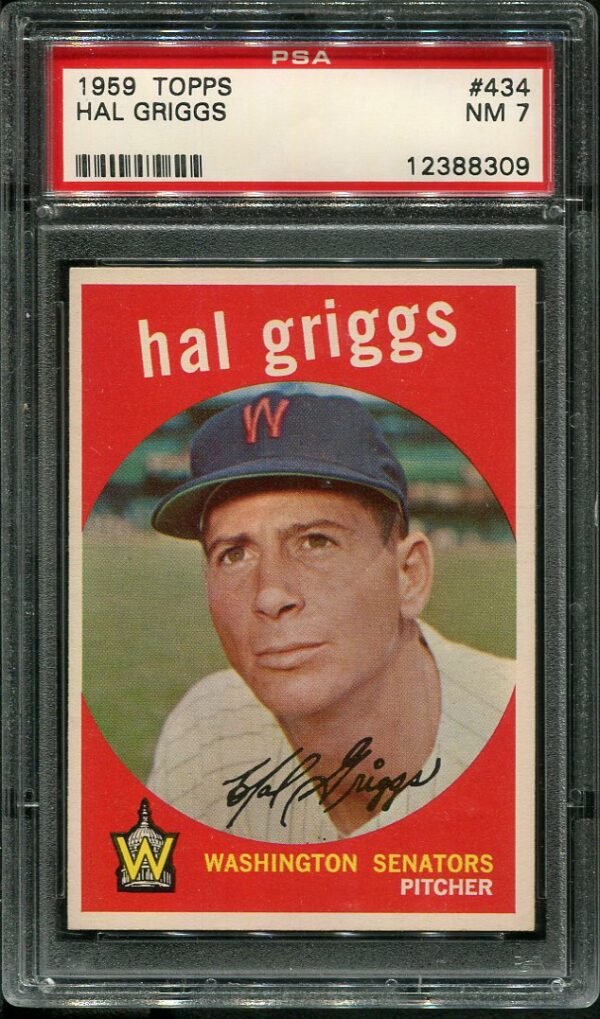 Authentic 1959 Topps #434 Hal Griggs PSA 7 Baseball Card