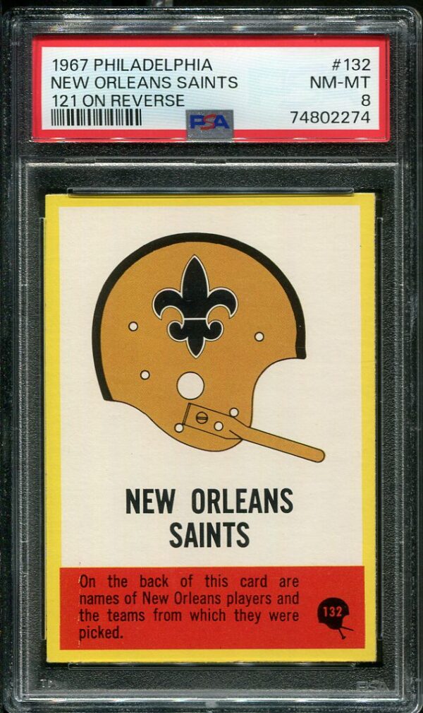 Authentic 1967 Philadelphia #132 Saints PSA 8 Football Card