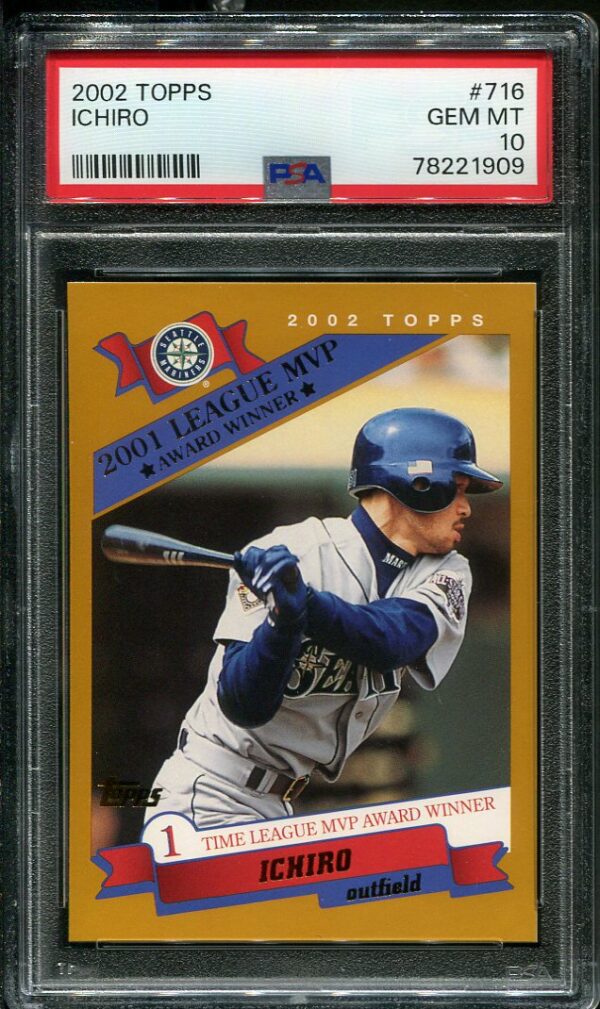 Authentic 2002 Topps MVP #715 Ichiro PSA 10 Baseball Card