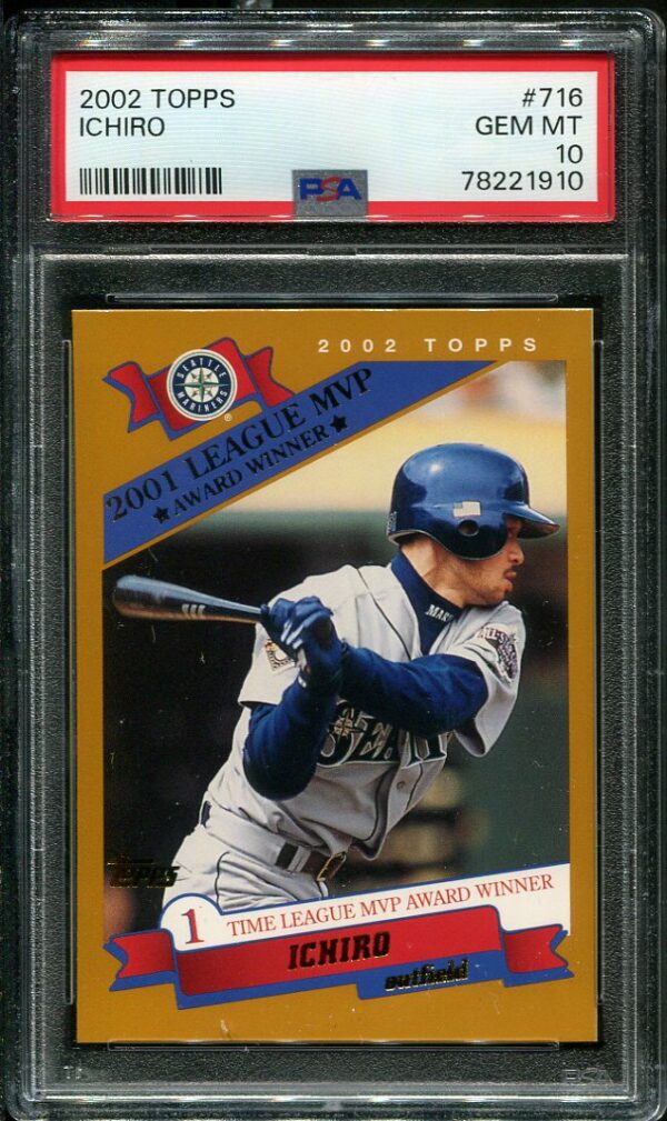 Authentic 2002 Topps MVP #715 Ichiro PSA 10 Baseball Card