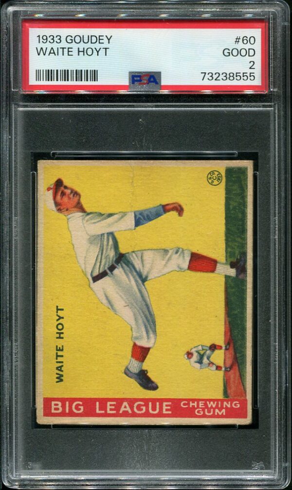 Authentic 1933 Goudey #50 Waite Hoyt PSA 2 Vintage Baseball Card