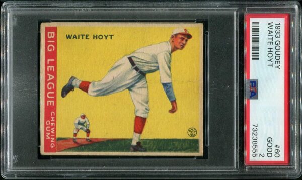 Authentic 1933 Goudey #50 Waite Hoyt PSA 2 Vintage Baseball Card