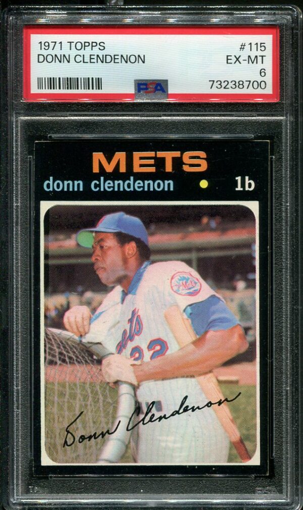 Authentic 1971 Topps #115 Donn Clendenon PSA 6 Baseball Card