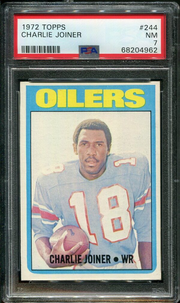 Authentic 1972 Topps #244 Charlie Joiner Rookie PSA 7 Football Card