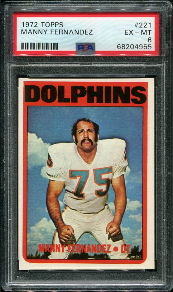 Authentic 1972 Topps #221 Manny Hernandez PSA 6 Football Card