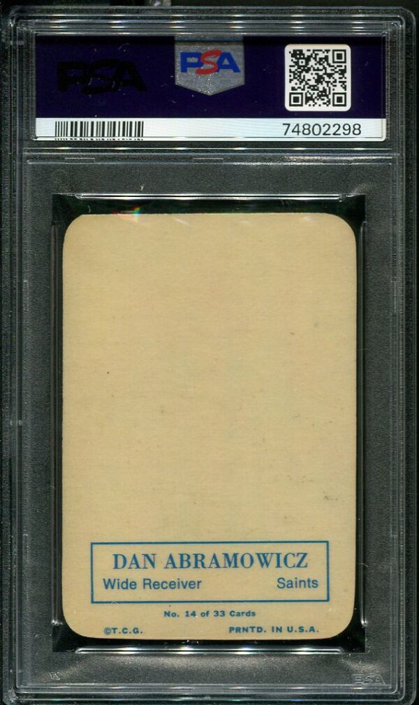 Authentic 1970 Topps Super Glossy #14 Dan Abramowicz PSA 8 Football Card