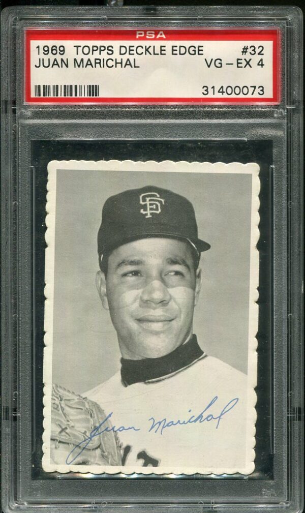 Authentic 1969 Topps Deckle Edge #32 Juan Marichal PSA 4 Baseball Card