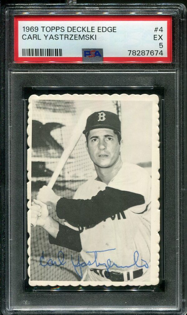 Authentic 1969 Topps Deckle Edge #4 Carl Yastrzemski PSA 5 Baseball Card