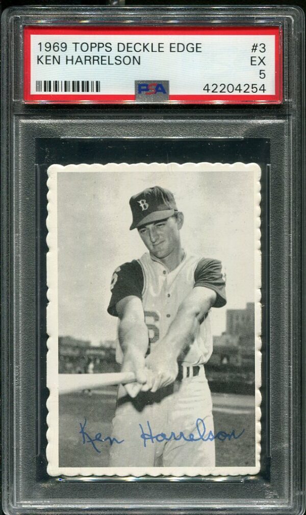 Authentic 1969 Topps Deckle Edge #3 Ken Harrelson PSA 5 Baseball Card