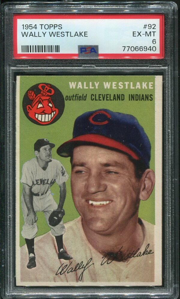 Authentic 1954 Topps #92 Wally Westlake PSA 6 Baseball Card