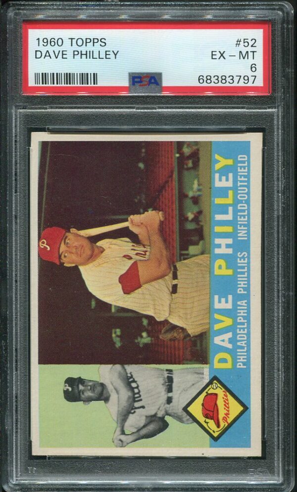 Authentic 1960 Topps #52 Dave Philley PSA 6 Baseball Card