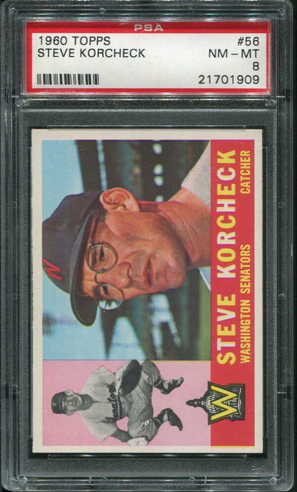 Authentic 1960 Topps #56 Steve Korcheck PSA 8 Baseball Card