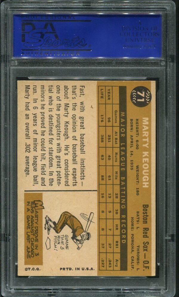 Authentic 1960 Topps #71 Marty Keough PSA 7 Baseball Card