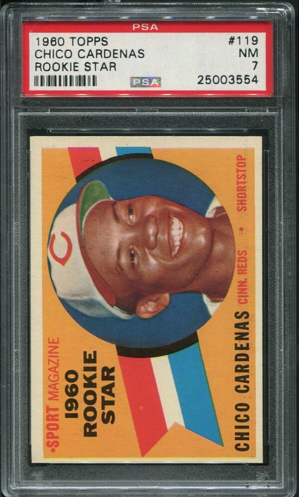 Authentic 1960 Topps #119 Chico Cardenas Rookie PSA 7 Baseball Card