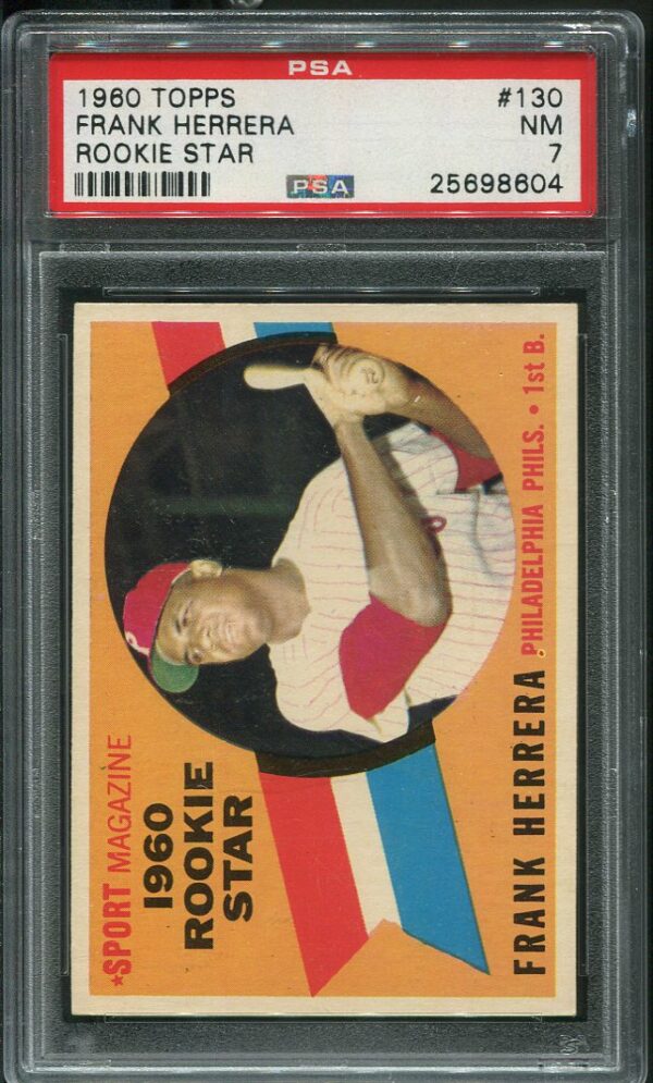 Authentic 1960 Topps #130 Frank Herrera PSA 7 Baseball Card