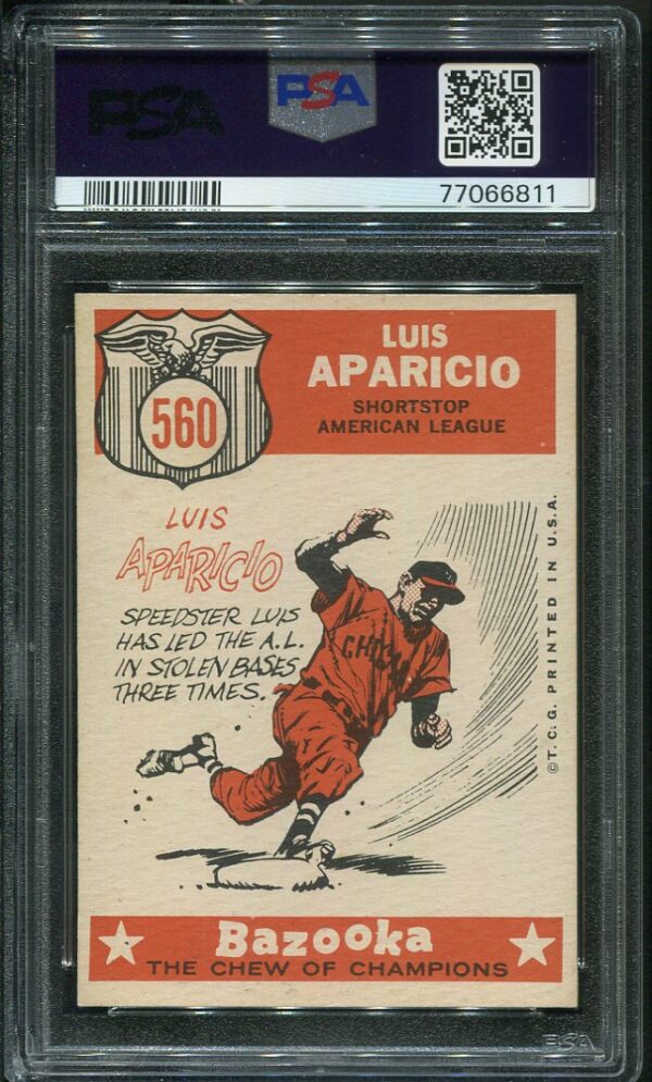 Authentic 1959 Topps #560 Luis Aparicio PSA 7 All Star Vintage Baseball Card