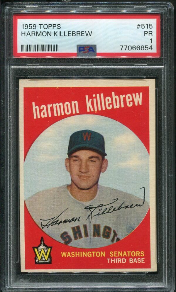 Authentic 1959 Topps #515 Harmon Killebrew PSA 1 Vintage Baseball Card