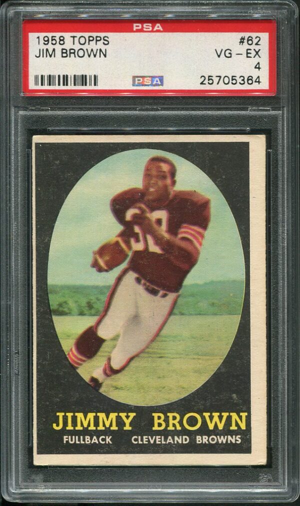 Authentic 1958 Topps #62 Jim Brown PSA 4 Rookie Football Card