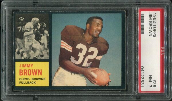 Authentic 1962 Topps #28 Jim Brown PSA 7 Football Card