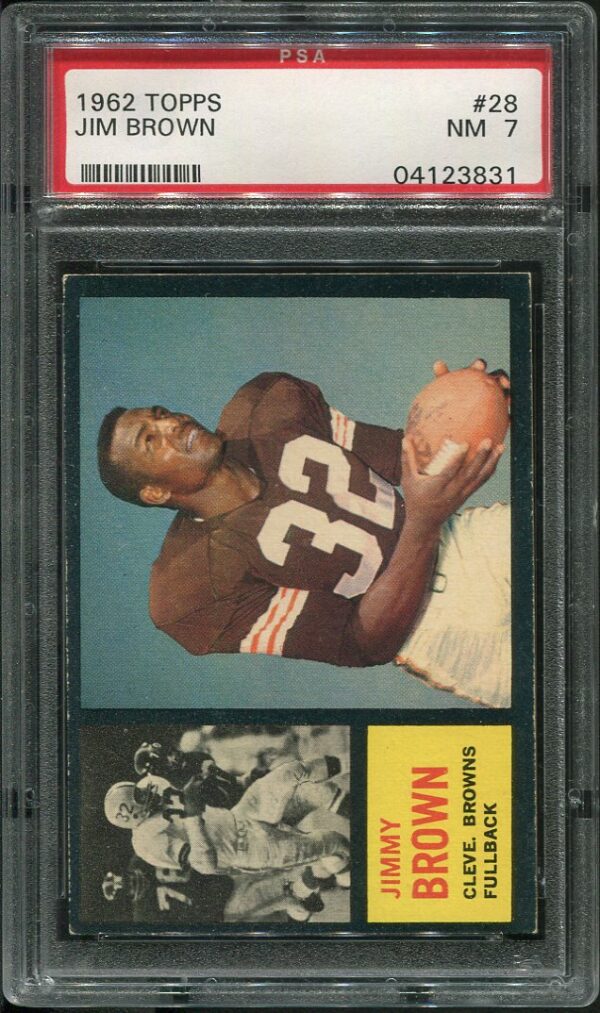 Authentic 1962 Topps #28 Jim Brown PSA 7 Football Card