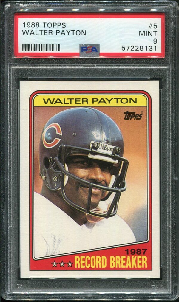 Authentic 1988 Topps #5 Walter Payton PSA 9 Football Card