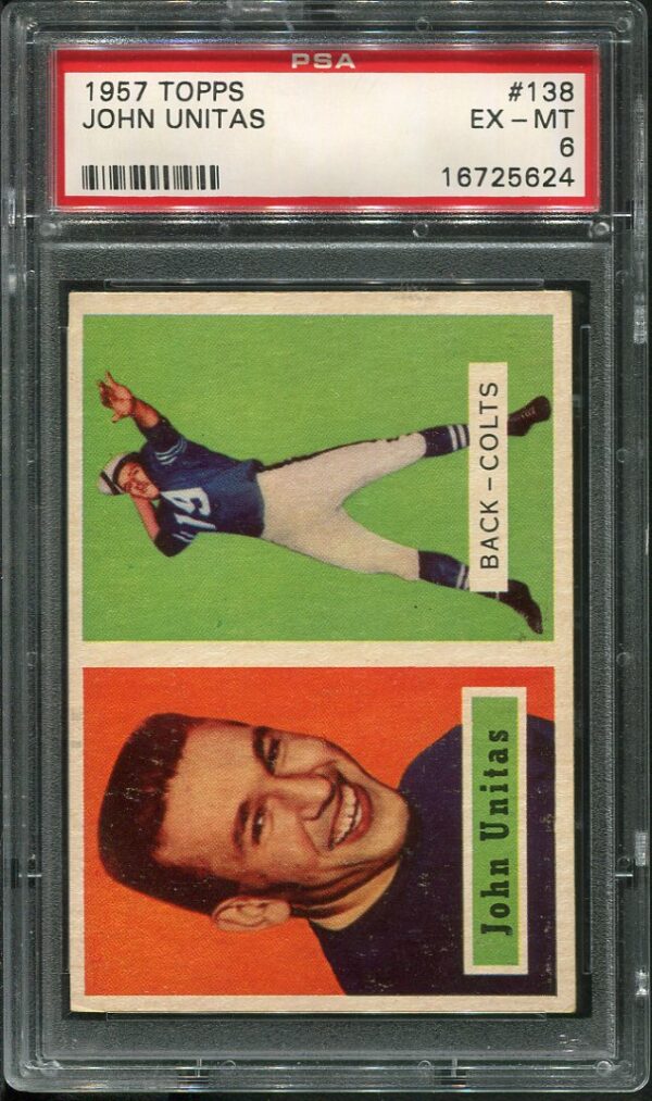 Authentic 1957 Topps #138 Johnny Unitas PSA 6 Rookie Football Card