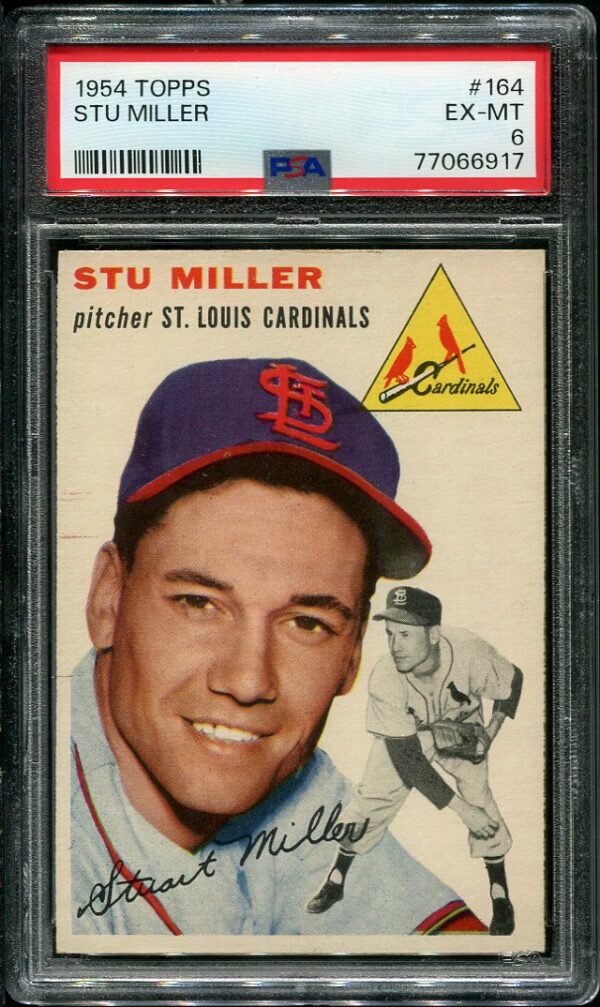 Authentic 1954 Topps #164 Stu Miller PSA 6 Baseball Card