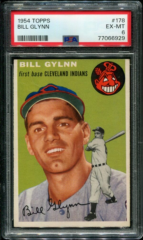Authentic 1954 Topps #178 Bill Glynn PSA 6 Baseball Card