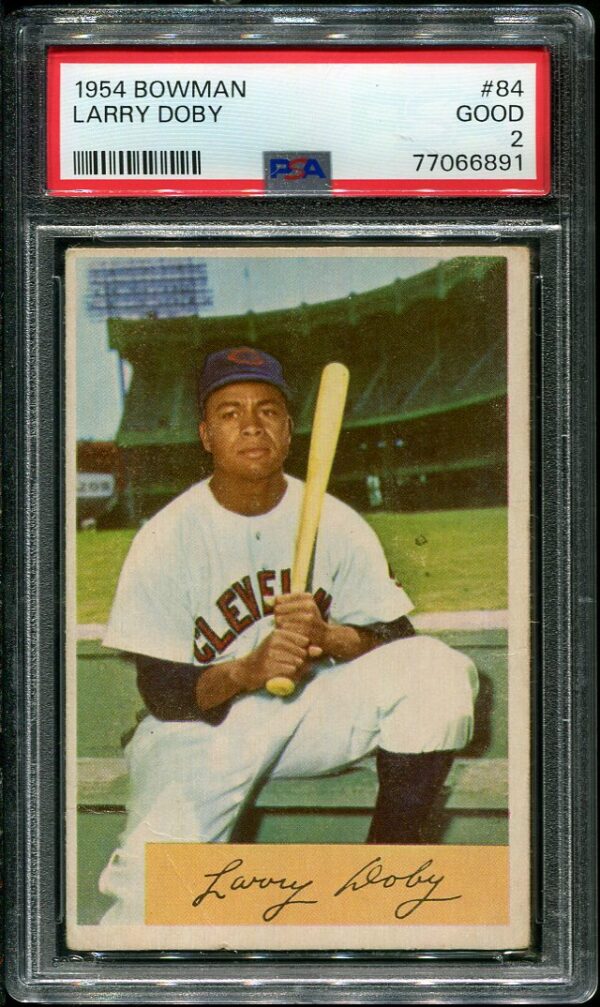 Authentic 1954 Bowman #84 Larry Doby PSA 2 Baseball Card