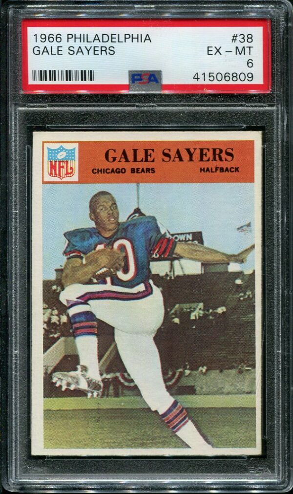 Authentic 1966 Philadelphia #38 Gale Sayers PSA 6 Rookie Football Card