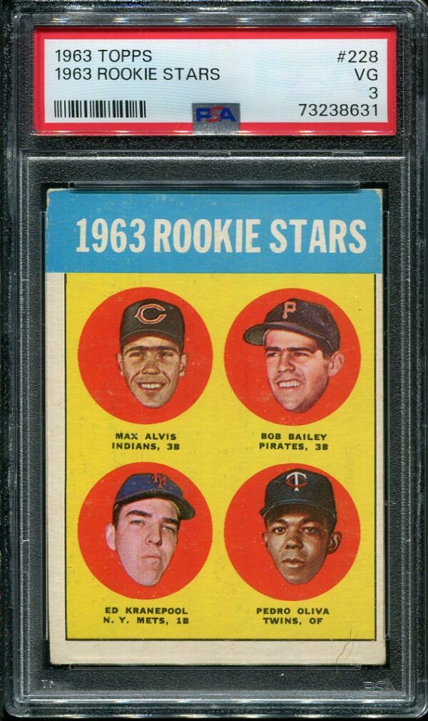 Authentic 1963 Topps #228 Tony Oliva PSA 3 Rookie Baseball Card