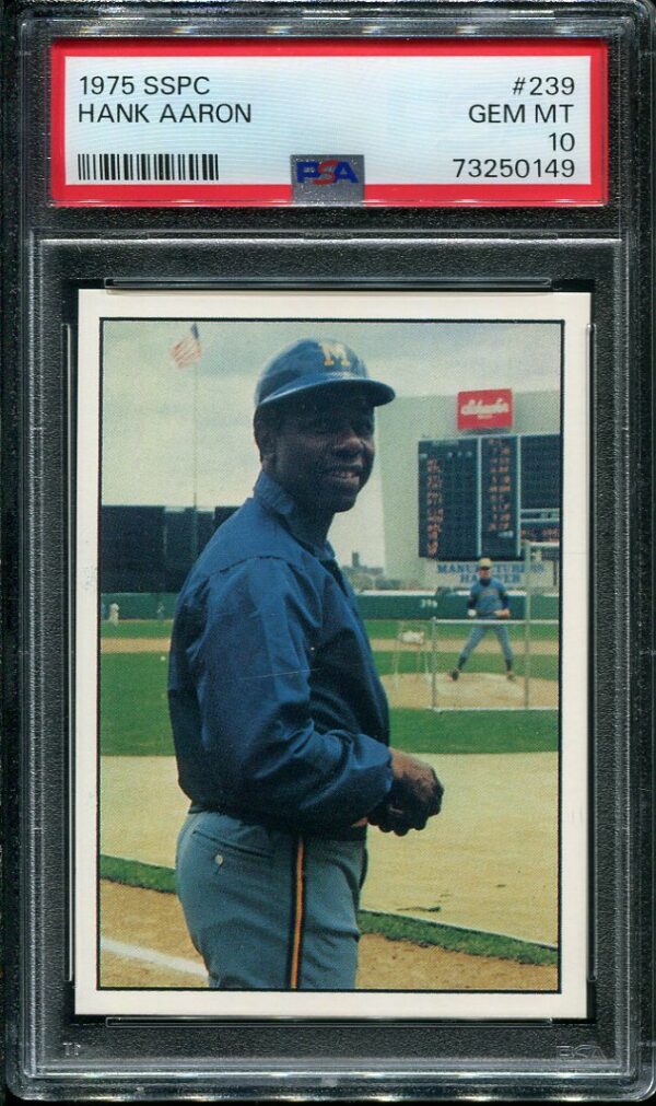 Authentic 1975 SSPC #239 Hank Aaron PSA 10 Baseball Card