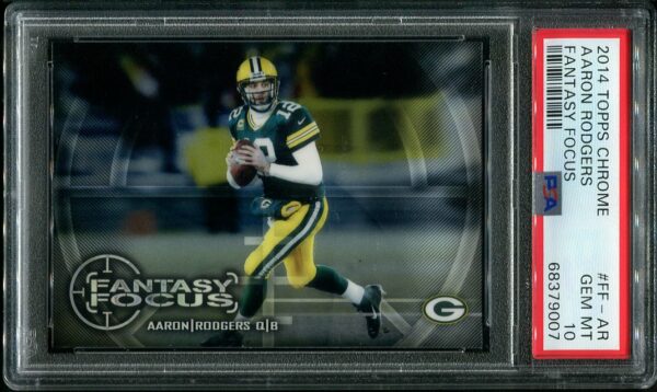 2014 Topps Chrome Fantasy Focus #FF-AR Aaron Rodgers PSA 10 Football Card