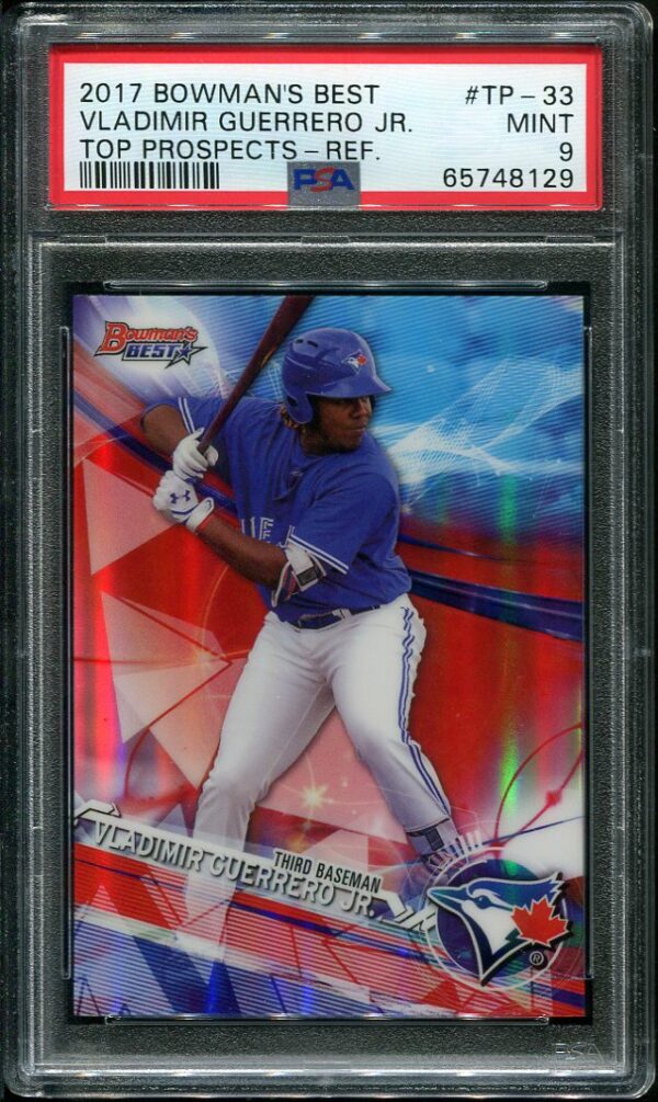 2017 Bowman's Best Refractor Vladimir Guerrero Jr PSA 9 Baseball Card