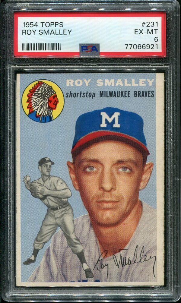Authentic 1954 Topps #231 Roy Smalley PSA 6 Baseball Card