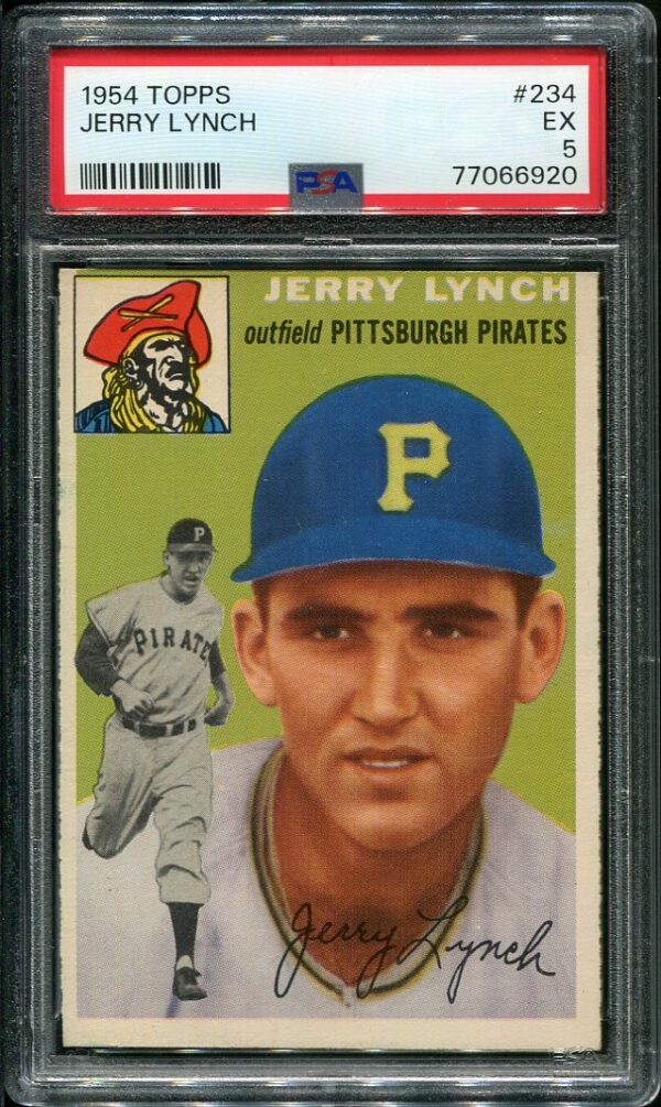 Authentic 1954 Topps #234 Jerry Lynch PSA 5 Baseball Card