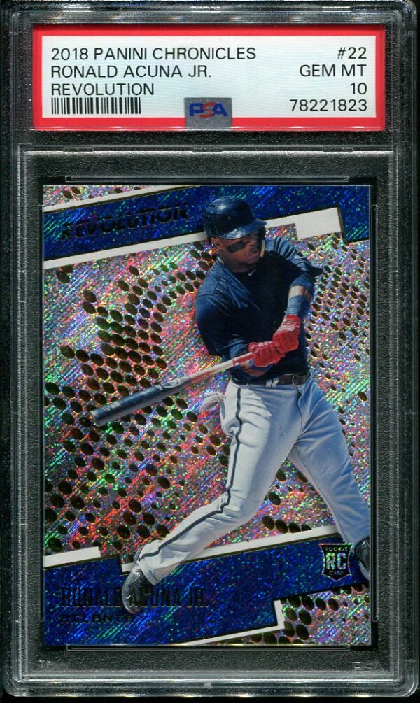 2018 Panini Chronicles Revolution #22 Ronald Acuna Jr PSA 10 Rookie Baseball Card